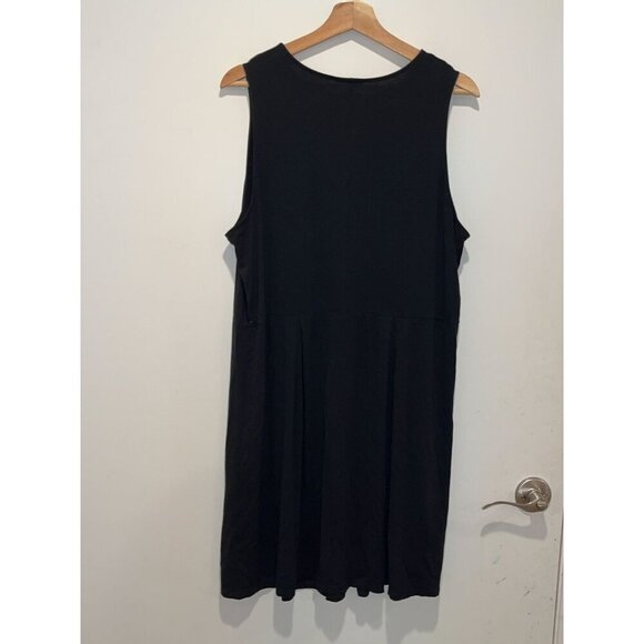 J. Jill Wearever Collection Black Sleeveless Stretch Flowy Mini Dress Women's Pe - Picture 4 of 9